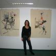 No title, both 1,10 x 1,70 m acrylic on canvas and me &copy; Janet Blanken