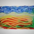 sonnige holl&auml;ndische Landschaft hinter den D&uuml;nen, Acryl  auf Leinwand1,15 x 1,74 m Janet B