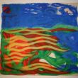 Landscape behind the sand dunes, acryl on canvas, 2,14 x 2,20 m &copy; Janet Blanken 2010